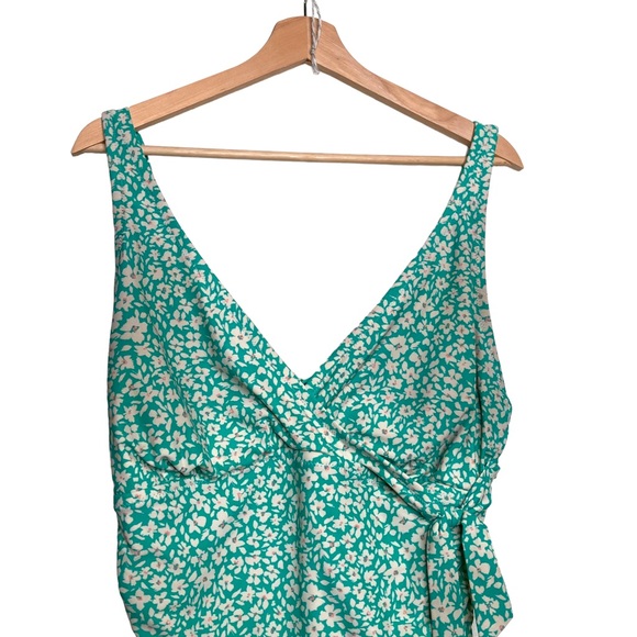 Kona Sol Floral Blue Ruched One Piece Swimsuit Size 18W - Picture 3 of 11